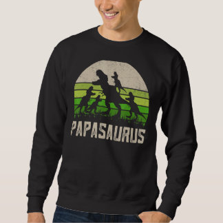 Sweatshirt Grandpa Papasaurus Dinosaur 4 Enfants Fête des pèr
