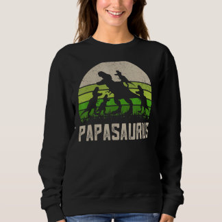 Sweatshirt Grandpa Papasaurus Dinosaur 4 Enfants Fête des pèr