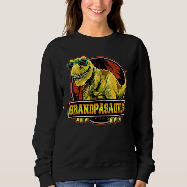 Sweatshirt Grandpasaurus Rex 2 Enfants Coucher De Soleil Pour (Devant)
