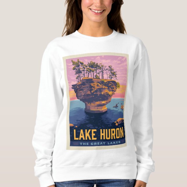 Sweatshirt Grands Lacs | Lac Huron (Devant)