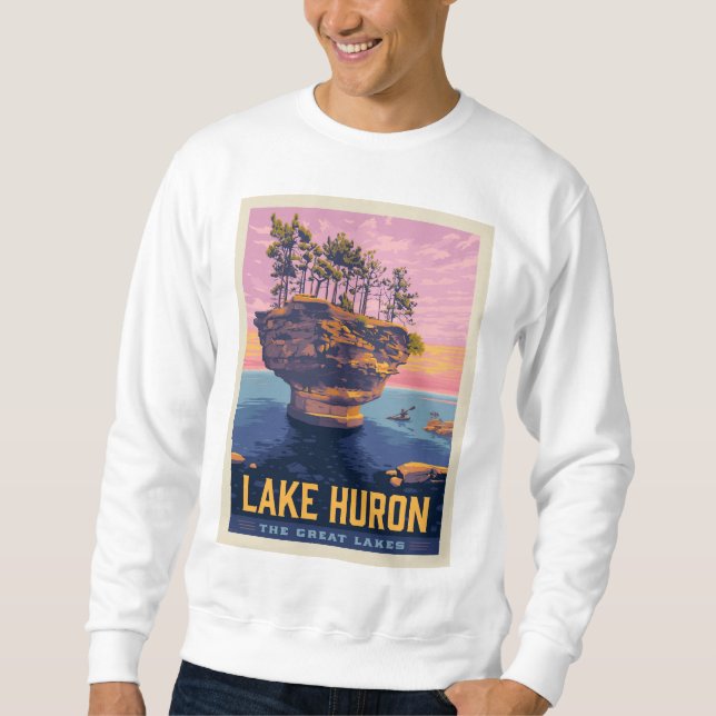Sweatshirt Grands Lacs | Lac Huron (Devant)