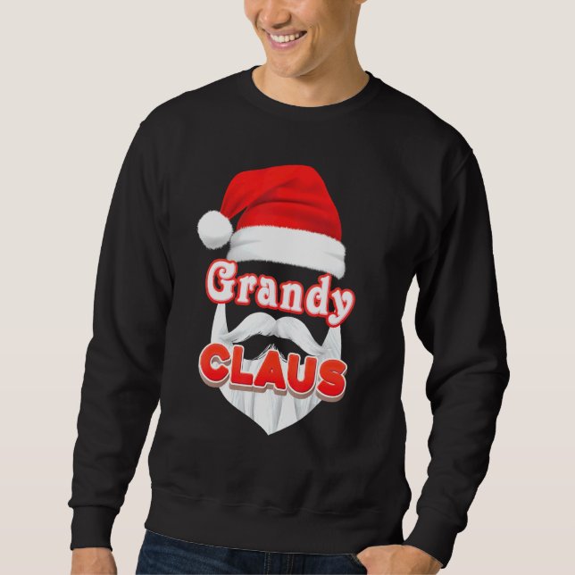 Sweatshirt Grandy Claus Noël Père Noël Face Joyeuse Sueur moc (Devant)