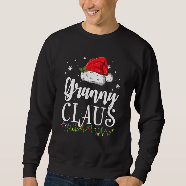 Sweatshirt Granny Claus Pajama de Noël Famille Correspondant  (Devant)