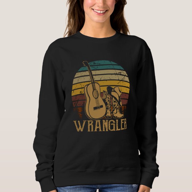 Sweatshirt Graphic Bull Skull Cute Cactus Retro Wranglers Mus (Devant)