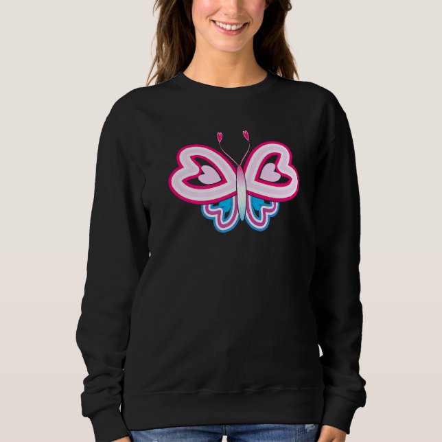 Sweatshirt Graphique 365 Papillon Coeur mignon Idées filles (Devant)