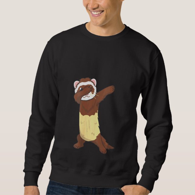 Sweatshirt Graphique animal de Ferret de Dabbing (Devant)