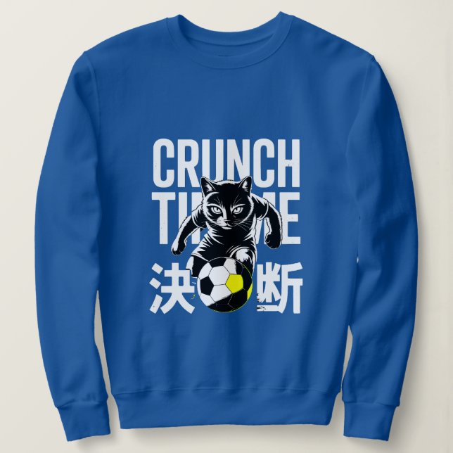 Sweatshirt Graphique Crunch Time Soccer Cat Pour Athlètes & É (Design devant)