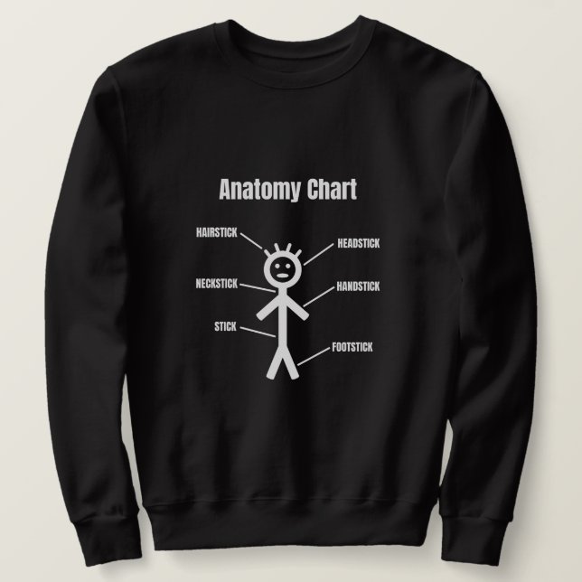 Sweatshirt Graphique d'anatomie de l'autocollant drôle (Design devant)