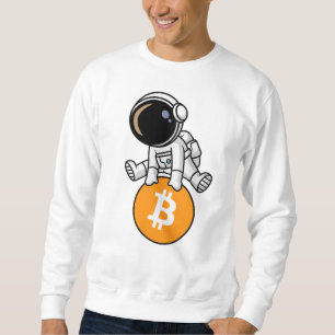 Sweatshirt Graphique de dessin de l'astronaute Bitcoin Crypto