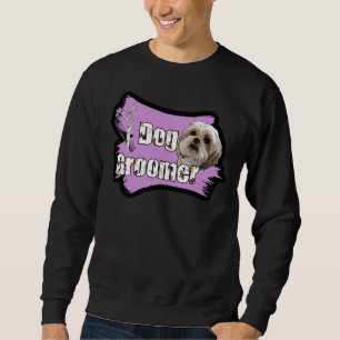 Sweatshirt Graphique De Lavande Et Groomère De Chien Noir Ave