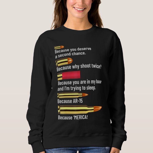 Sweatshirt Graphique de munitions Amateur de pistolet Proprié (Devant)