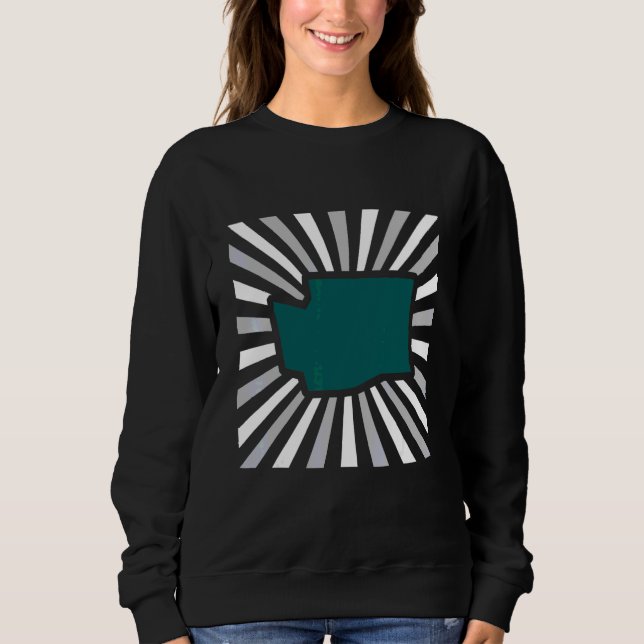 Sweatshirt Graphique de rafale de couleurs sarcelle et grise  (Devant)