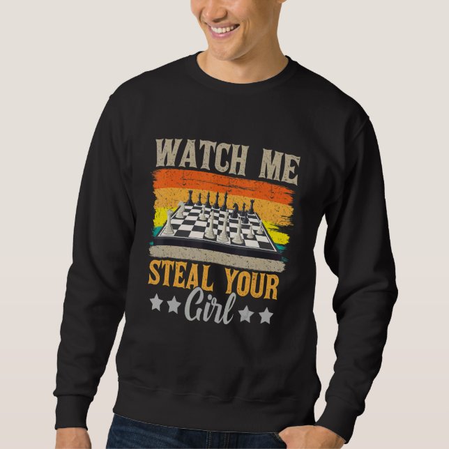 Sweatshirt Graphique d'échecs Hommes Garçons Entraîneur d'éch (Devant)