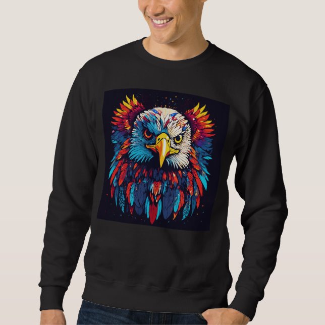 Sweatshirt graphique en tête d'aigle coloré" (Devant)