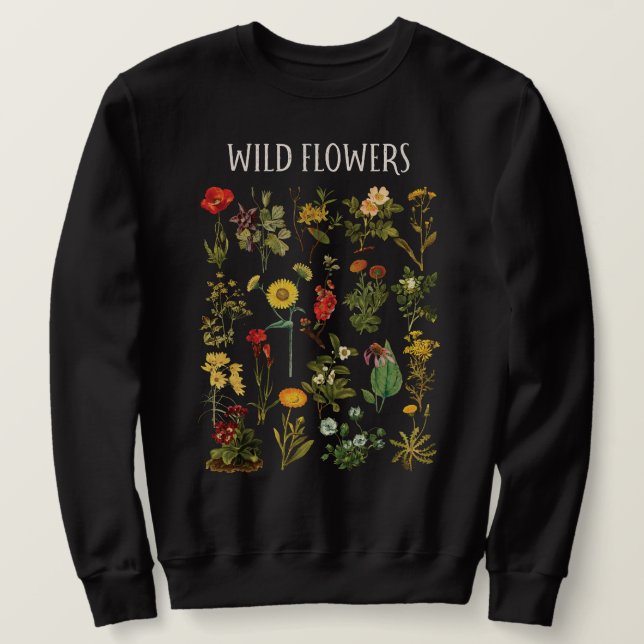 Sweatshirt Graphique Fleur Sauvage Vintage  (Design devant)