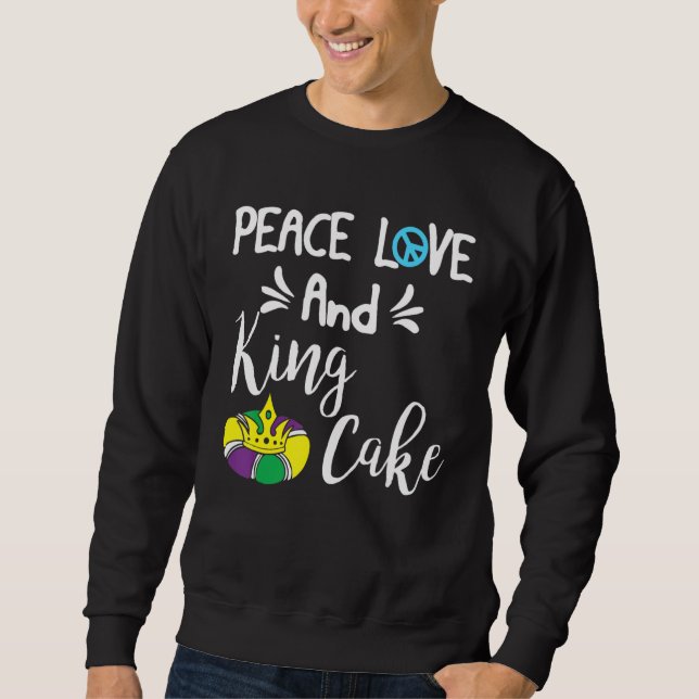 Sweatshirt Graphique Mardi Gras Carnaval Paix Amour Et Le Roi (Devant)