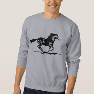 Sweatshirt Graphique noir de cheval d'étalon