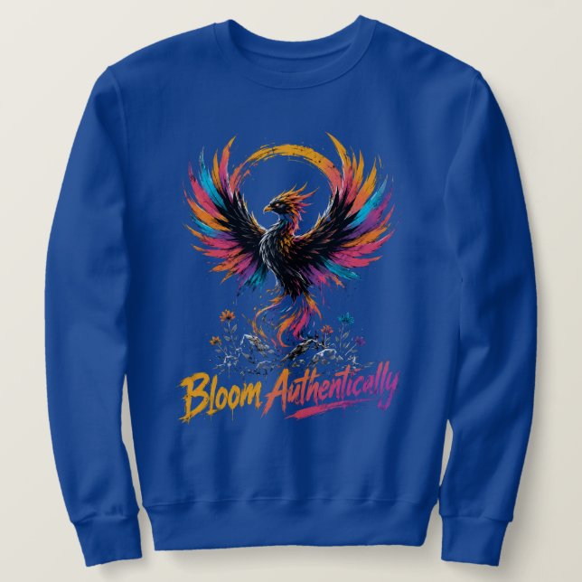 Sweatshirt Graphique Phoenix Bloom Authentiquement Coloré (Design devant)