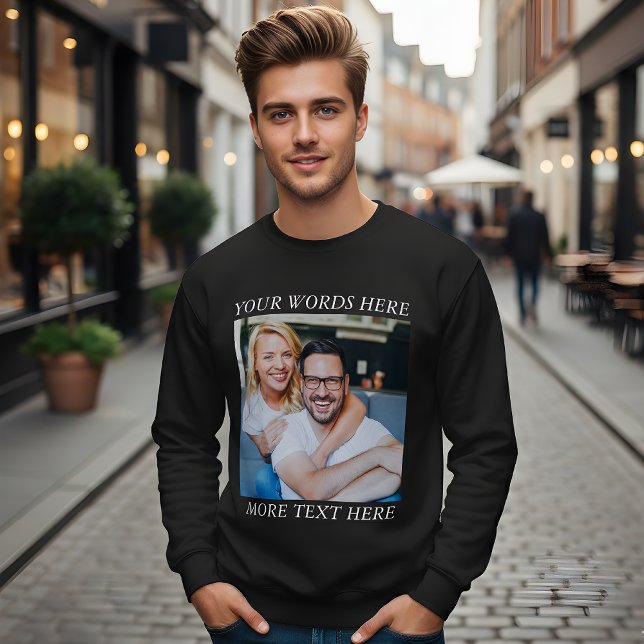 Sweatshirt Graphique photo personnalisée et texte (Créateur téléchargé)