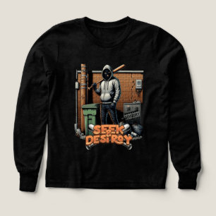 Sweatshirt graphique urbain "Seek & Destroy" pour