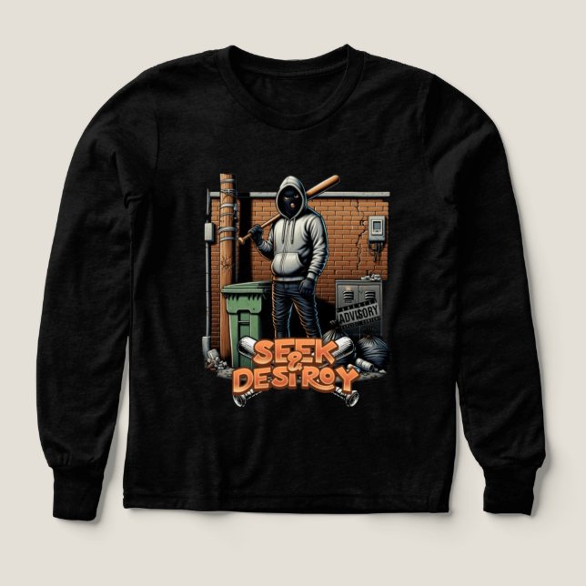 Sweatshirt graphique urbain "Seek & Destroy" pour  (Motif recto)