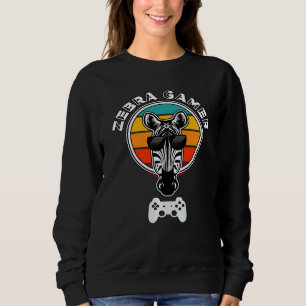 Sweatshirt Graphique Zebra Gamer Pour Gamer Kids