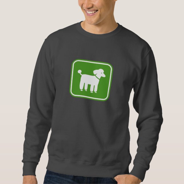 Sweatshirt Graphisme de caniche (vert) (Devant)