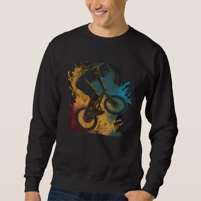Sweatshirt Graphisme de cavalier extrême BMX pour hommes femm (Devant)