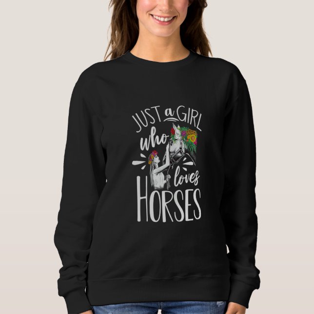 Sweatshirt Graphisme de cheval Femmes Filles Équitation Cheva (Devant)