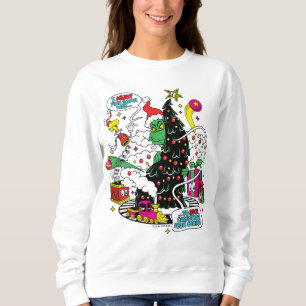Sweatshirt Graphisme de Noël coloré de Grinch