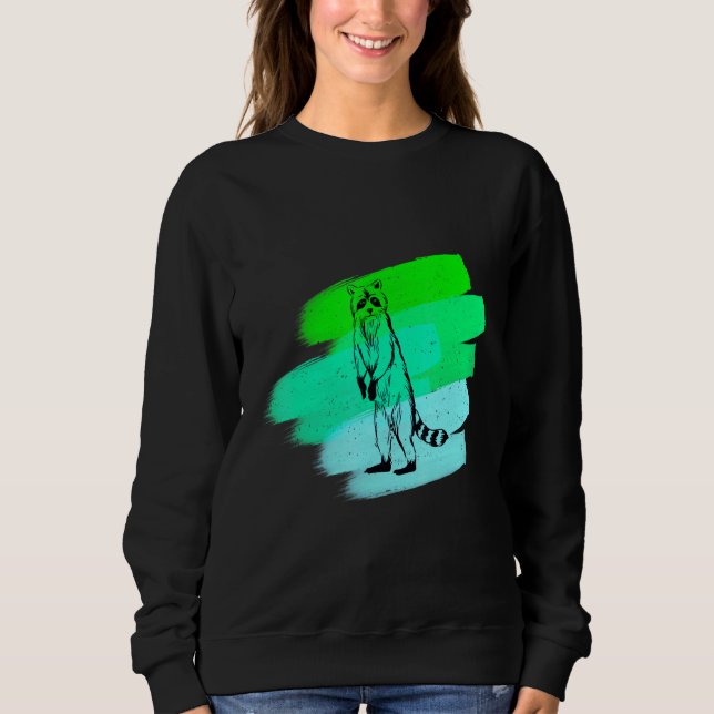 Sweatshirt Graphisme de raton laveur debout sans nourriture (Devant)