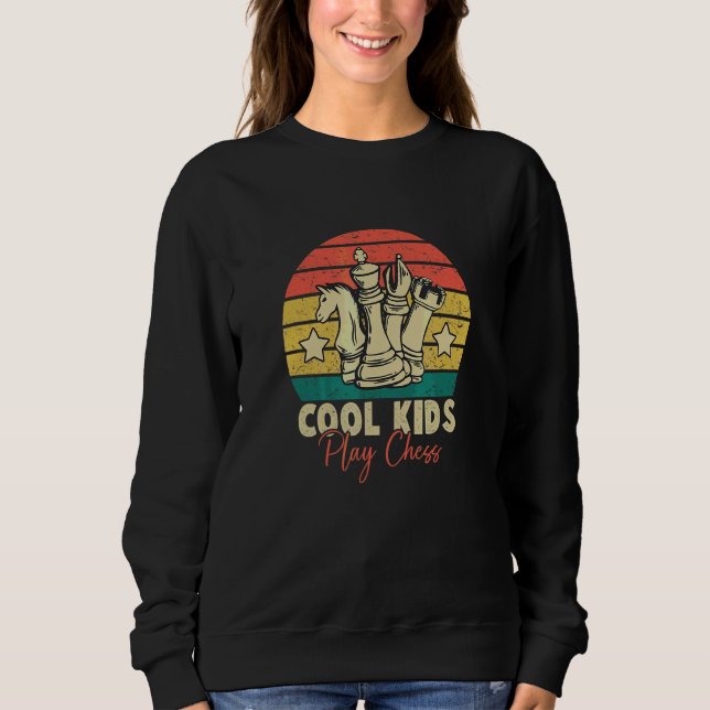 Sweatshirt Graphisme d'échecs Hommes Garçons Entraîneur d'éch (Devant)