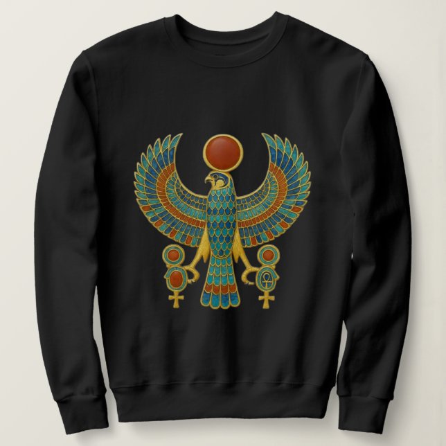 Sweatshirt Graphisme du dieu solaire ailé Horus de l'Égypte a (Design devant)