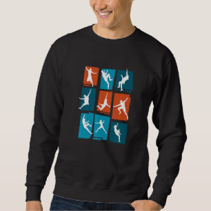 Sweatshirt Graphisme Rétro Escalade Bloc Grimpeur de Roche Mo