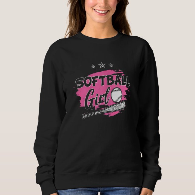 Sweatshirt Graphisme Softball Femmes Et Softball Girl 2 (Devant)