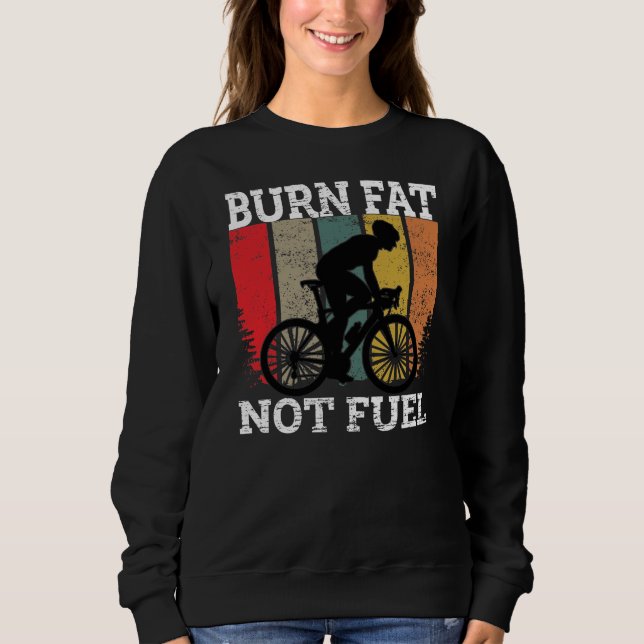 Sweatshirt Gras brûlés Pas huile Drôle conception de vélos (Devant)