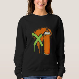 Sweatshirt Gras Casquette Spray Peinture I Cans Artiste I Gra