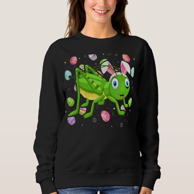 Sweatshirt Grasshopper Oeuf de Pâques Drôle Grasshopper de Pâ (Devant)