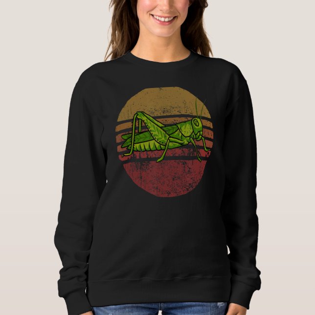Sweatshirt Grasshopper vintage Retro Style Grasshopper (Devant)