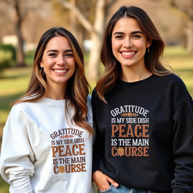 Sweatshirt Gratitude et Paix personnalisables Thanksgiving (Créateur téléchargé)