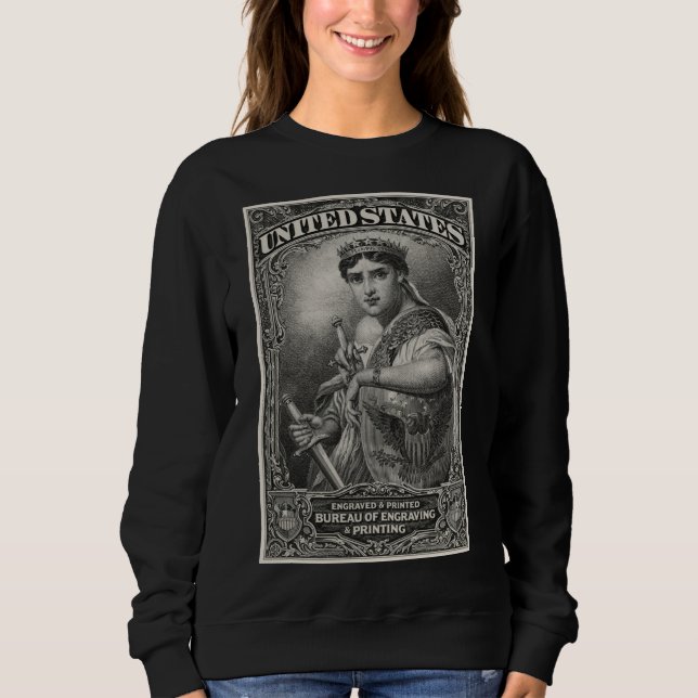 Sweatshirt Gravure de la Liberté sur le billet de 50 $ de B.  (Devant)