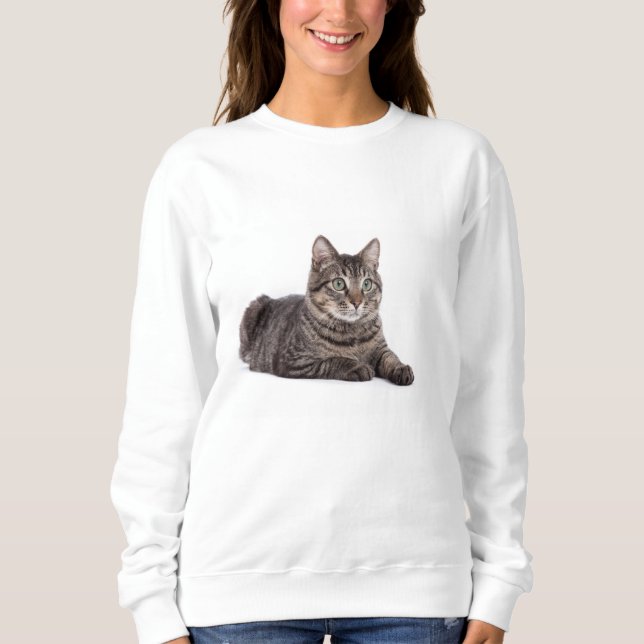 Sweatshirt Gray Tabby Cat (Devant)
