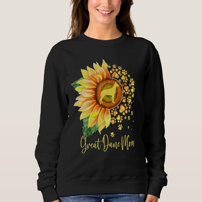 Sweatshirt Great Dane Mom Sunflower Dog Paw Mother s Day 2023 (Devant)