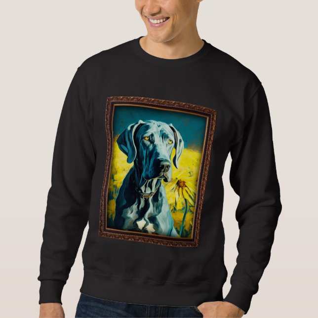 Sweatshirt Great Dane Painting Sunflower Flower Mom Women Flo (Devant)