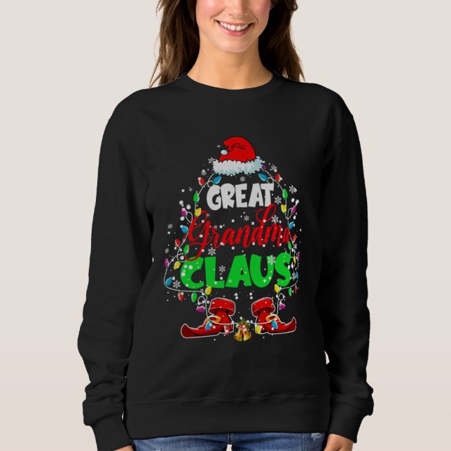 Sweatshirt Great Grandma Claus Christmas Tree Xmas Lights San (Devant)