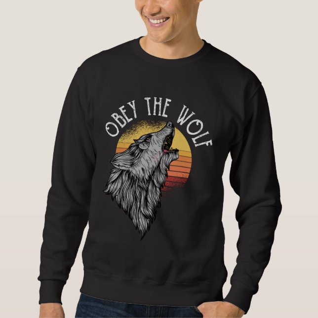 Sweatshirt Great obedience of the wolf motif (Devant)