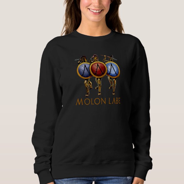 Sweatshirt Grèce Antique Molon Labe Bataille De Thermopylae S (Devant)