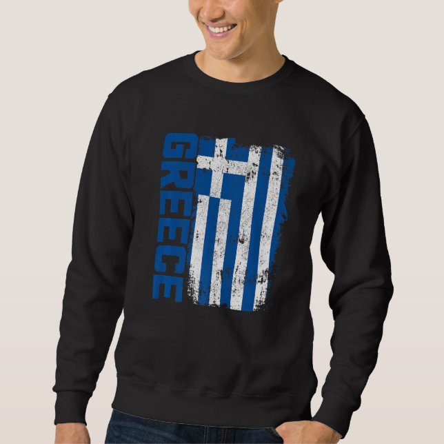 Sweatshirt Grèce Grec Pavillon Pride 1 (Devant)