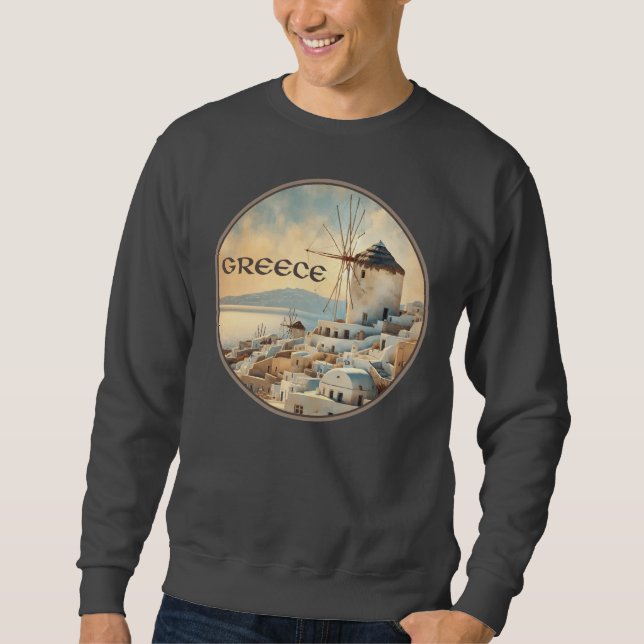 Sweatshirt Grèce Moulins à vent de Mykonos (Devant)