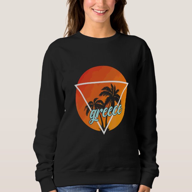 Sweatshirt Grèce Triangle en forme de Soleil avec Palmes (Devant)